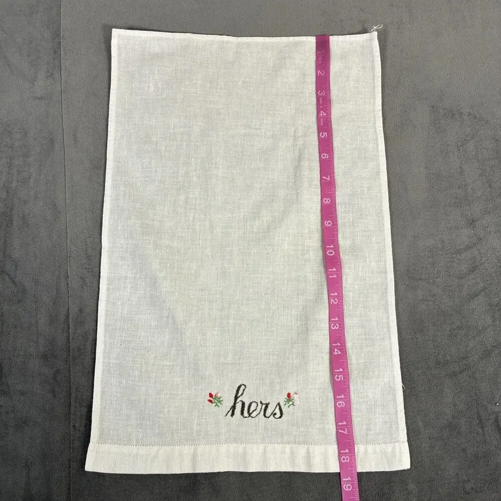Vintage Embroidered Hand Towels HIS and HERS 12